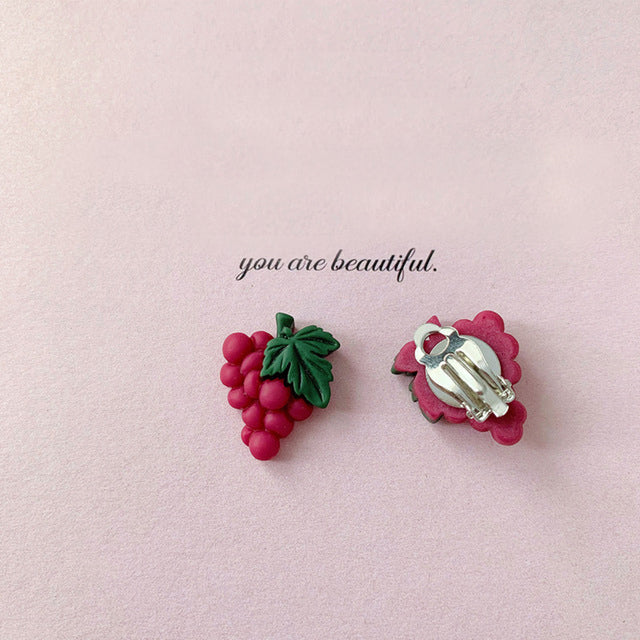 Grape Clip on Earrings - Mini Me Ltd