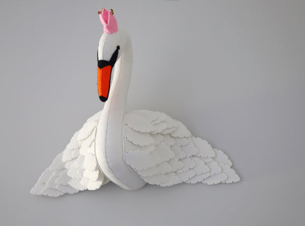 Swan W-Felt Animal Head /Handmade - Mini Me Ltd