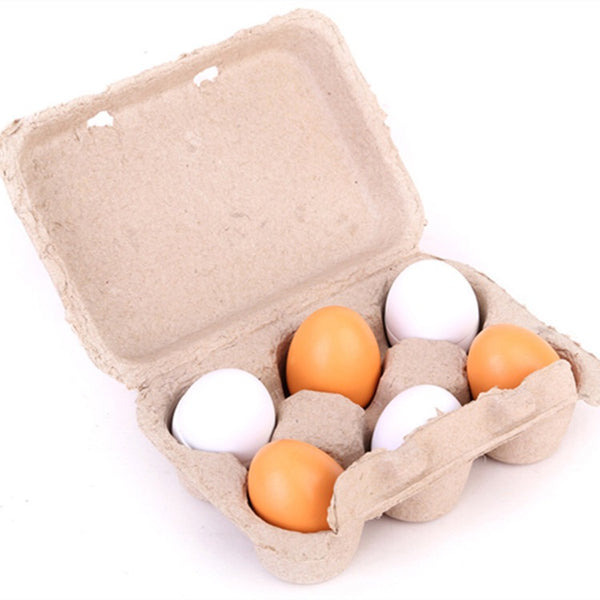 A box of wooden eggs (6 pieces) - Mini Me Ltd