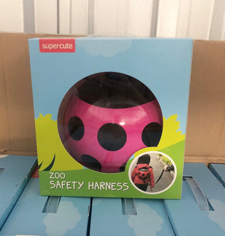 Mini Ladybug Backpack with Strap / harness - Pink