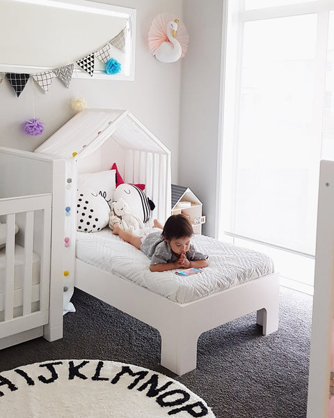 Wooden Toddler Bed house bed+Mattress Set - Mini Me Ltd