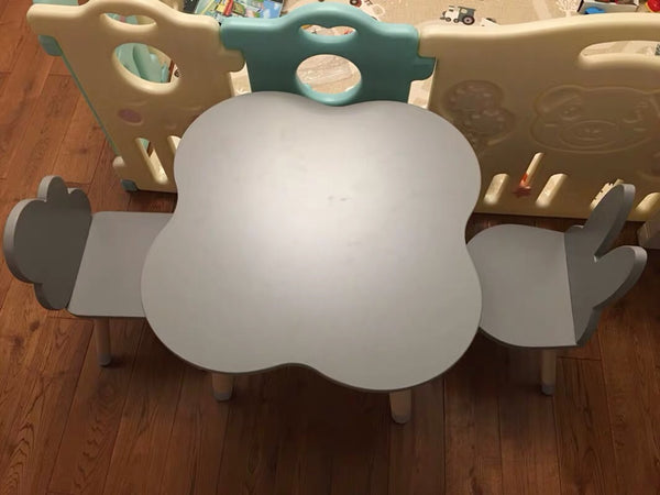 Grey FUN Wooden Kids Table and Chairs Set - Mini Me Ltd