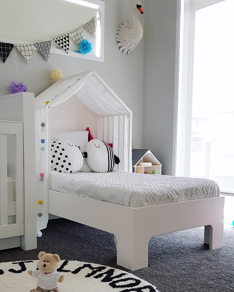 Wooden Toddler Bed house bed+Mattress Set - Mini Me Ltd