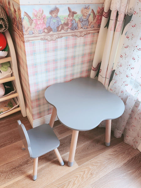 Grey FUN Wooden Kids Table and Chairs Set - Mini Me Ltd