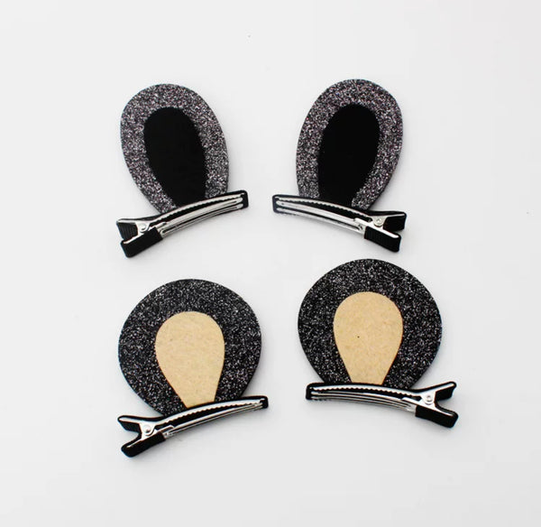 Bear Ears Hair Clips - (1 Pair)