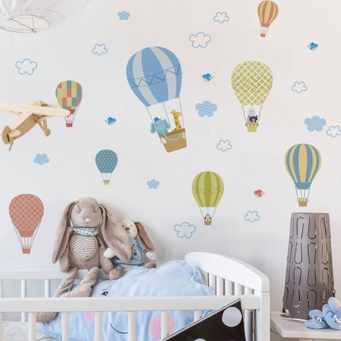 Wall Sticker - Hot Air Balloons Fly Time