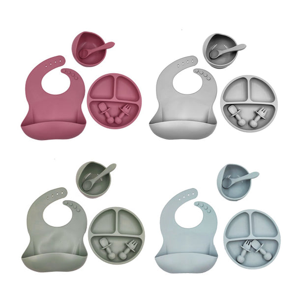 MEAL TIME Silicone Baby Feeding Set (6 pieces)