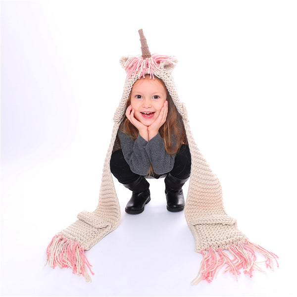 Unicorn Kids Knitted Hat (2Y-6Y) - Mini Me Ltd