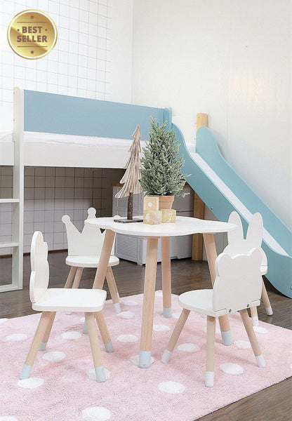 FUN Wooden Kids Table and Chairs Set