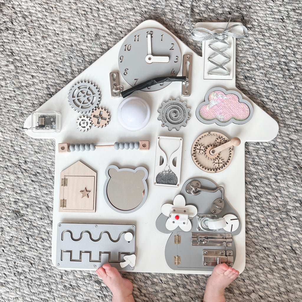 Wooden Busy Board-House C – Mini Me Ltd