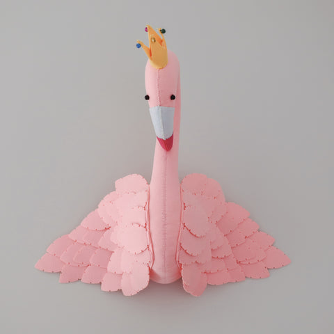 Pink Swan W-Felt Animal head /Handmade