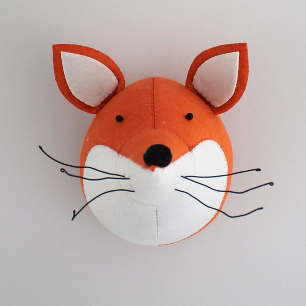 Fox-Felt Animal Head /Hand made Room deco - Mini Me Ltd