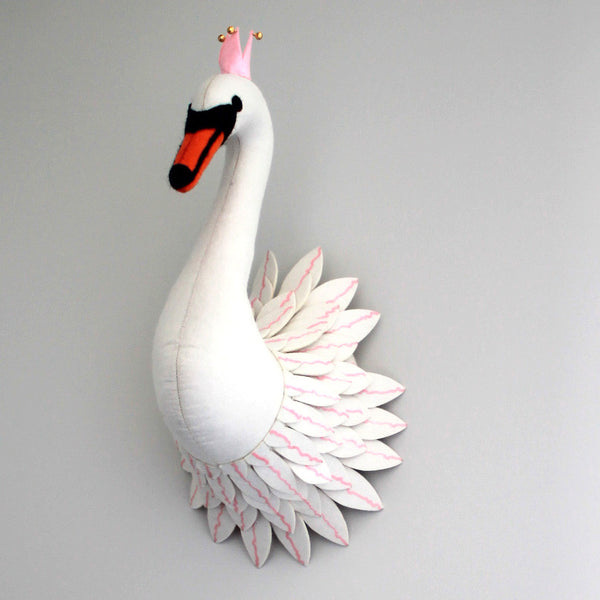 Swan-Felt Animal Head - Mini Me Ltd