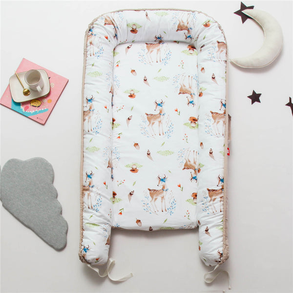 Double-Sided Portable Newborn Baby Sleeping Bed - Sika deer