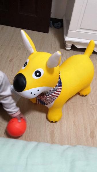 Yellow Dog Bouncy Horse Hopper - Bouncing Animal - Mini Me Ltd