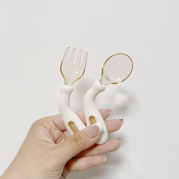 PPSU Twisted Anti-Scratch Silicone Fork & Spoon Set