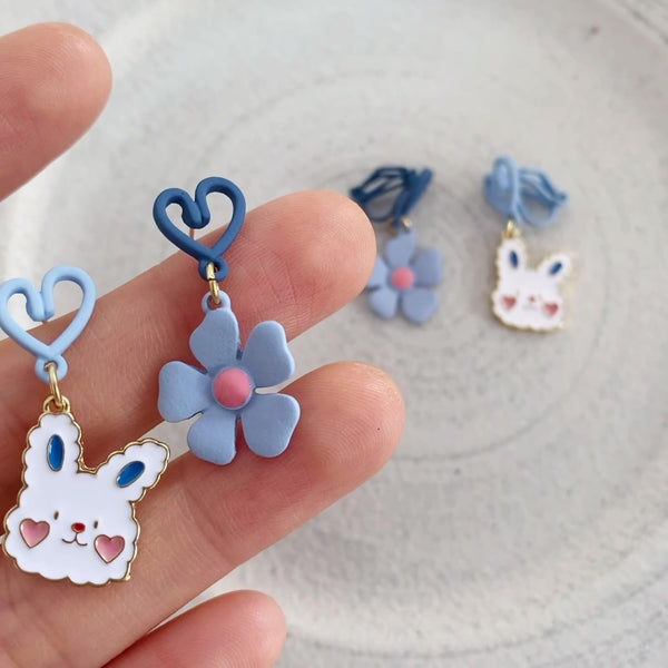 Lovely Bunny Clip on Earrings