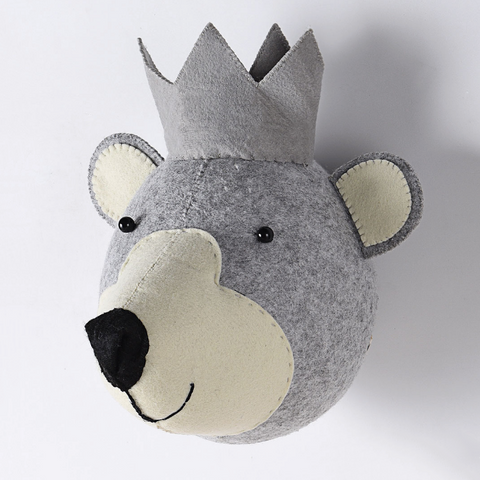 Bear-Felt Animal Head - Mini Me Ltd