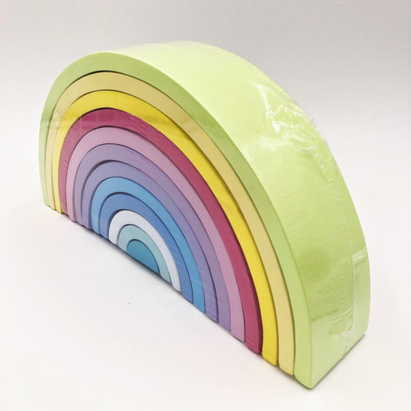 Macaron Solid Wood Rainbow Building Blocks - Mini Me Ltd