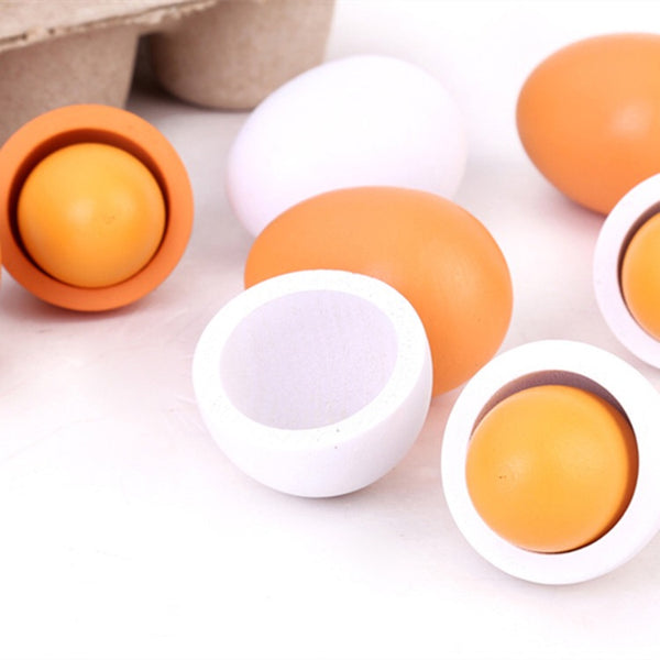A box of wooden eggs (6 pieces) - Mini Me Ltd