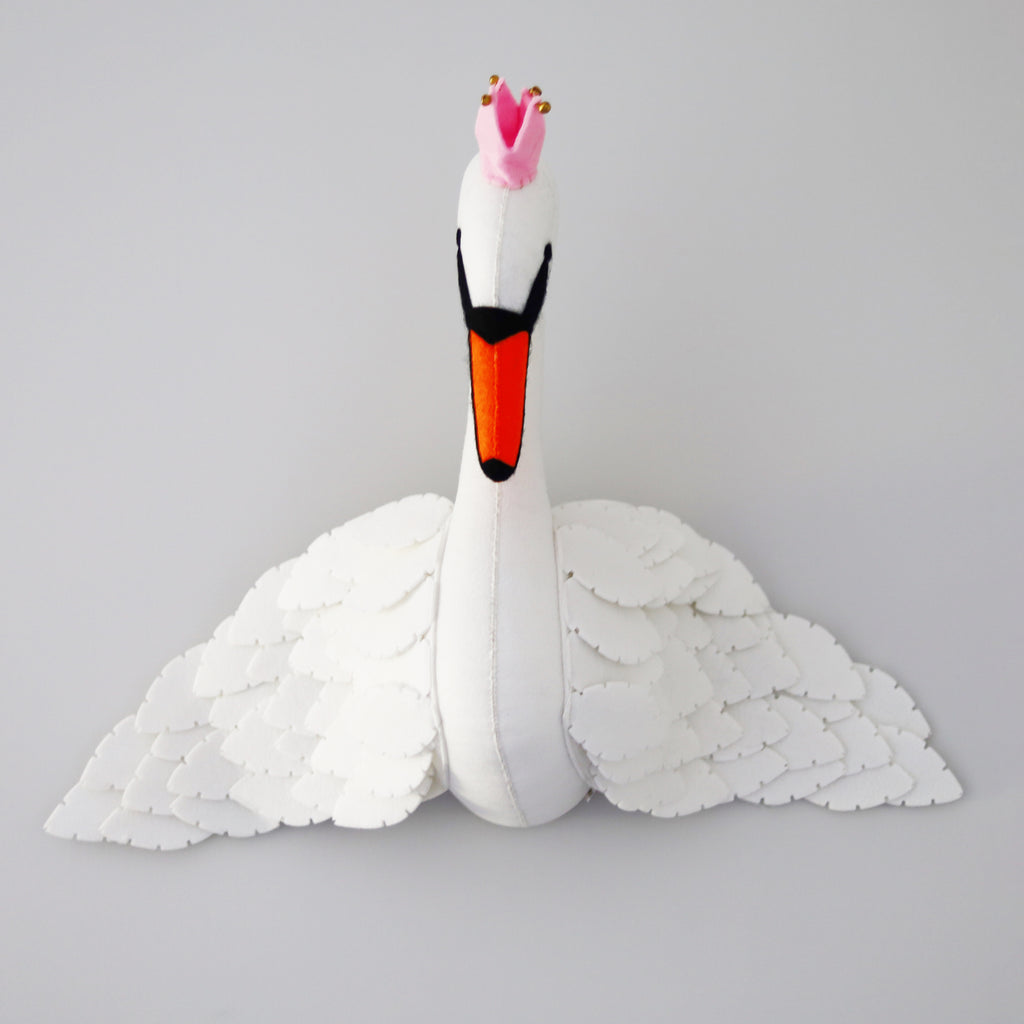 Swan W-Felt Animal Head /Handmade - Mini Me Ltd