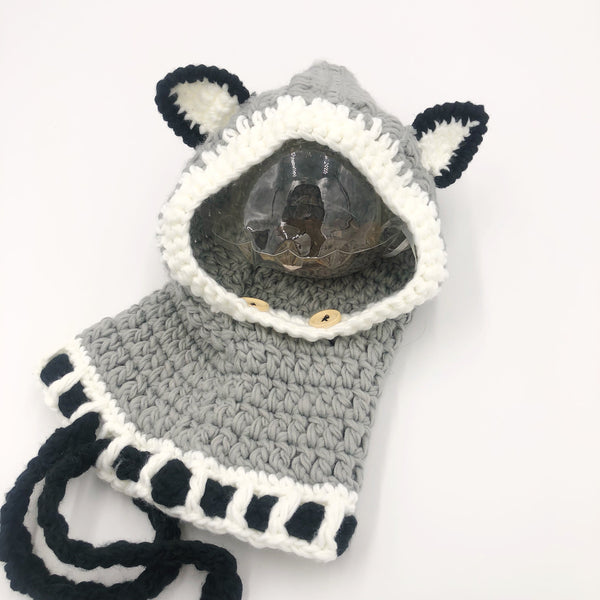 Fox #3 Grey Knitted Hat（5-18Y） - Mini Me Ltd