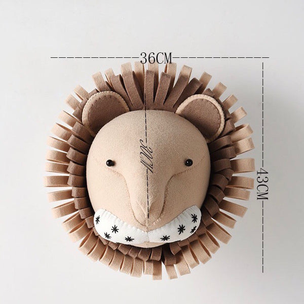 Lion-Felt Animal Head - Mini Me Ltd