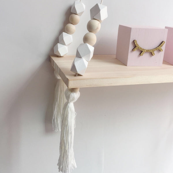 White Macaron Wooden Display Shelf/ Wall decoration - Mini Me Ltd