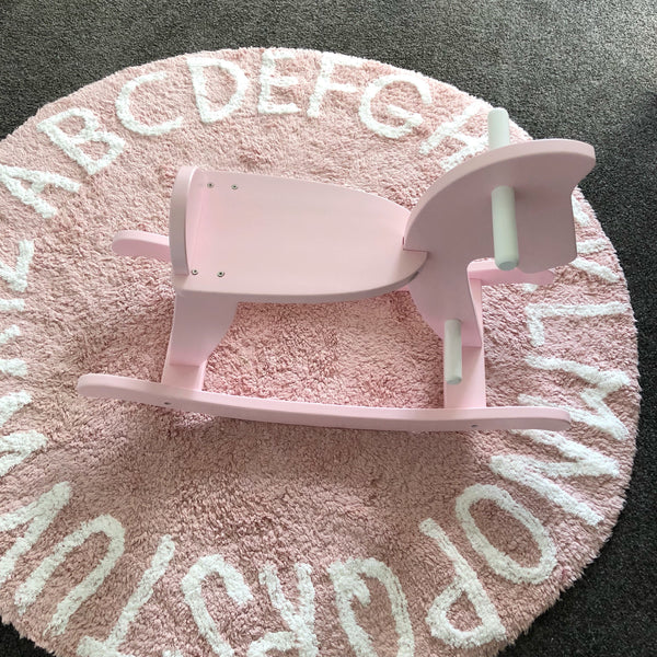 Wooden Rocking Horse -Pink - Mini Me Ltd