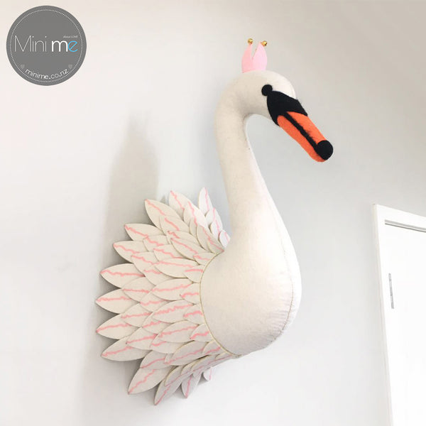 Swan-Felt Animal Head - Mini Me Ltd